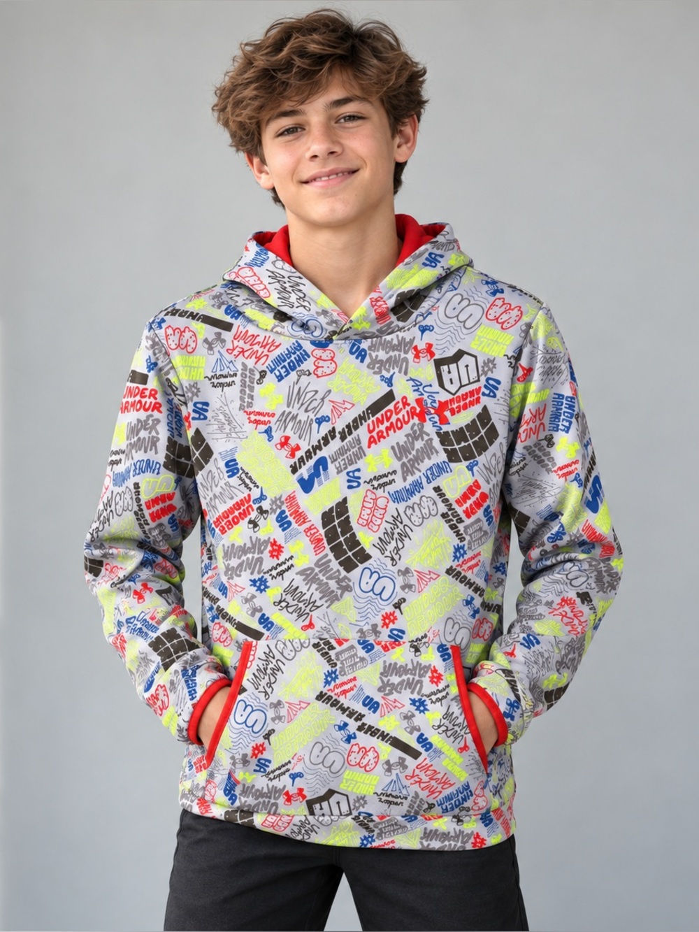 Under Armour Multicolor Graphic Logo Hoodie Youth Large